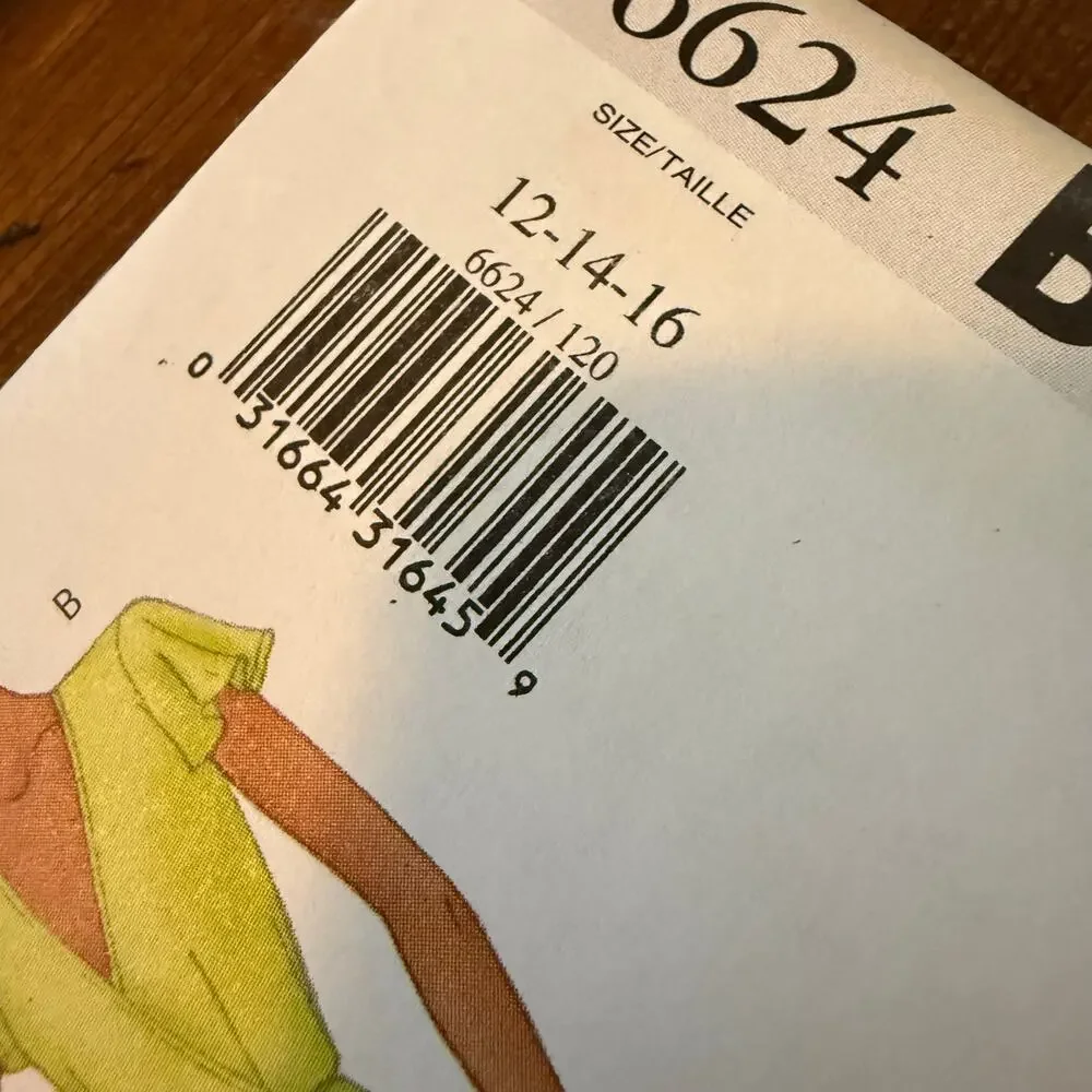 Butterick 6624 12 14‎ 16 Chetta B Top Skirt Peplum FF Uncut Y2K Bloom Noviello